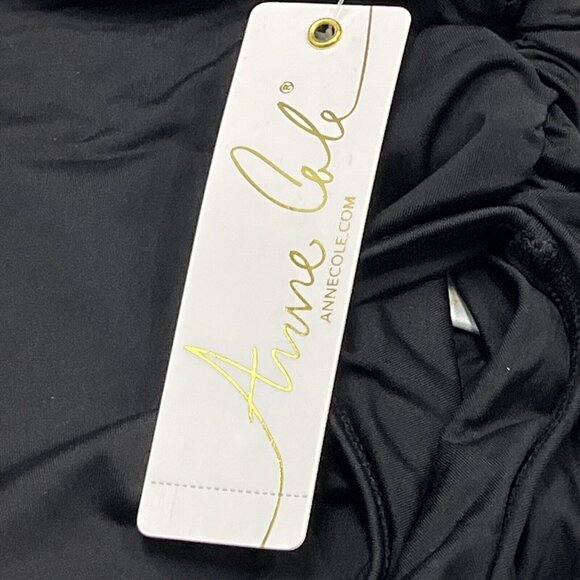 Anne Cole Bikini Bottom Womens XL Black Convertible High Waist Fold Over Shirred - Picture 4 of 6